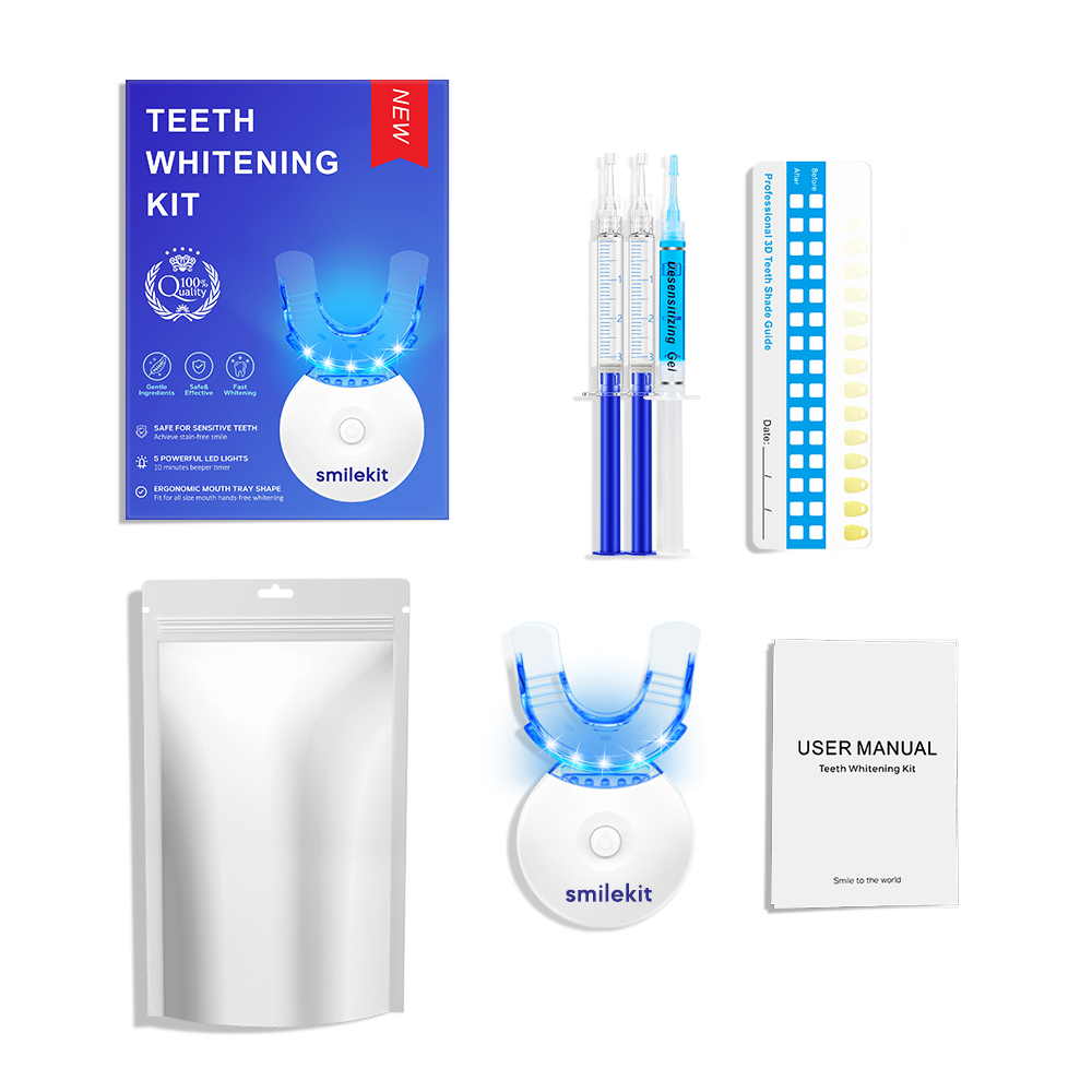 Teeth Whitening Session - Zahnaufhellungs-Set – 5 x LED-Licht-Zahnaufheller mit
