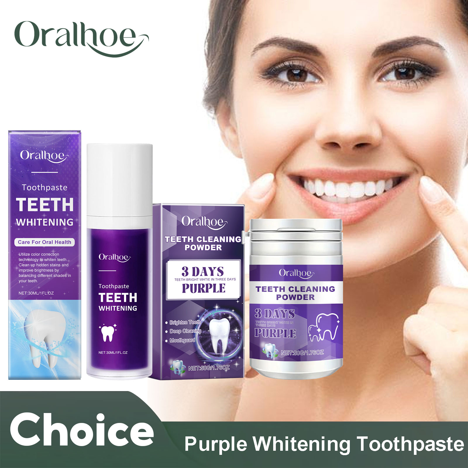 Teeth Whitening Session - Lila Korrektor Zahnaufhellung Zahnpasta Tiefenreinigung Zähne