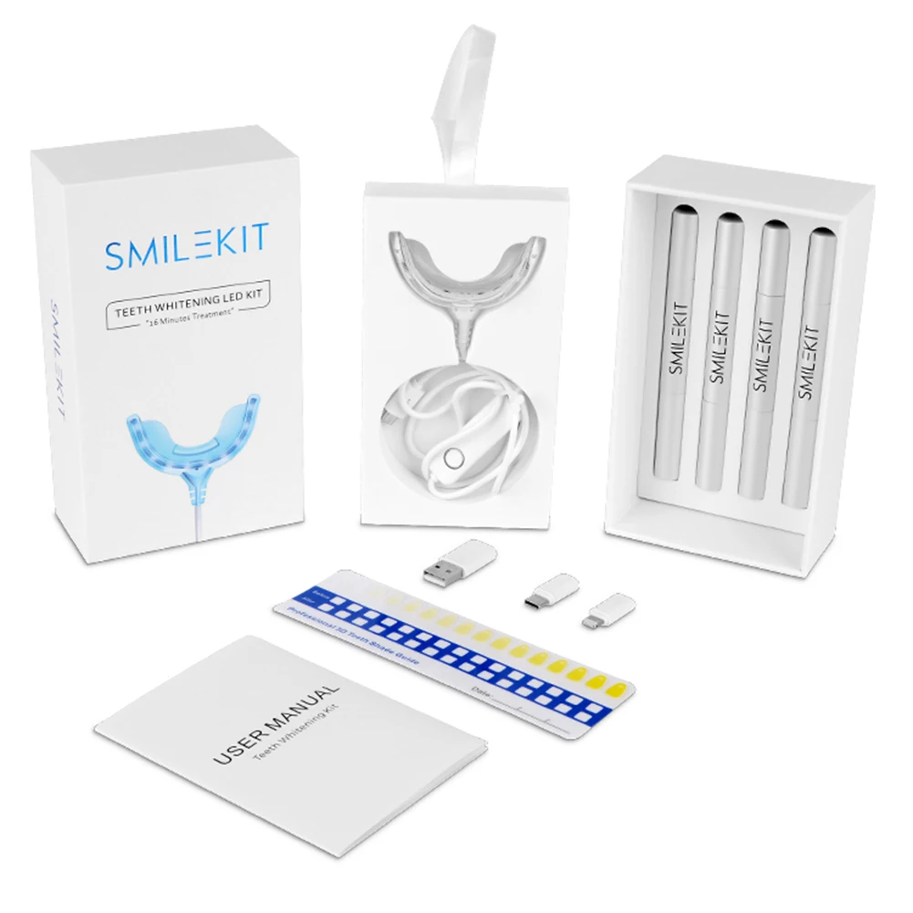 Teeth Whitening Laser - Smart Timing 16 LED Kaltlicht Zahnaufhellungsset