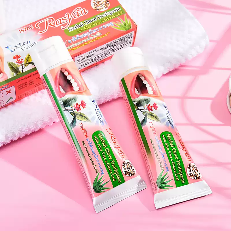Teeth Whitening Thailand - RASYAN Kräuter-Nelkenzahnpulver aus Thailand, hellt die