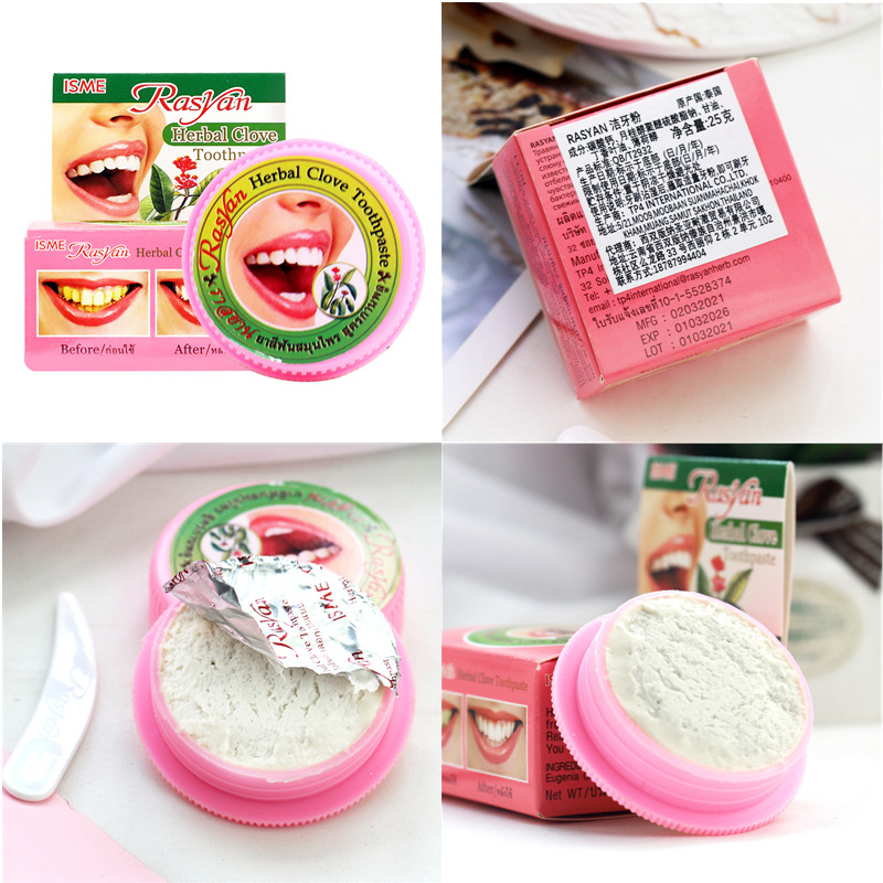 RASYAN Kräuter-Nelkenzahnpulve – Teeth Whitening Thailand Bewertung und Preis